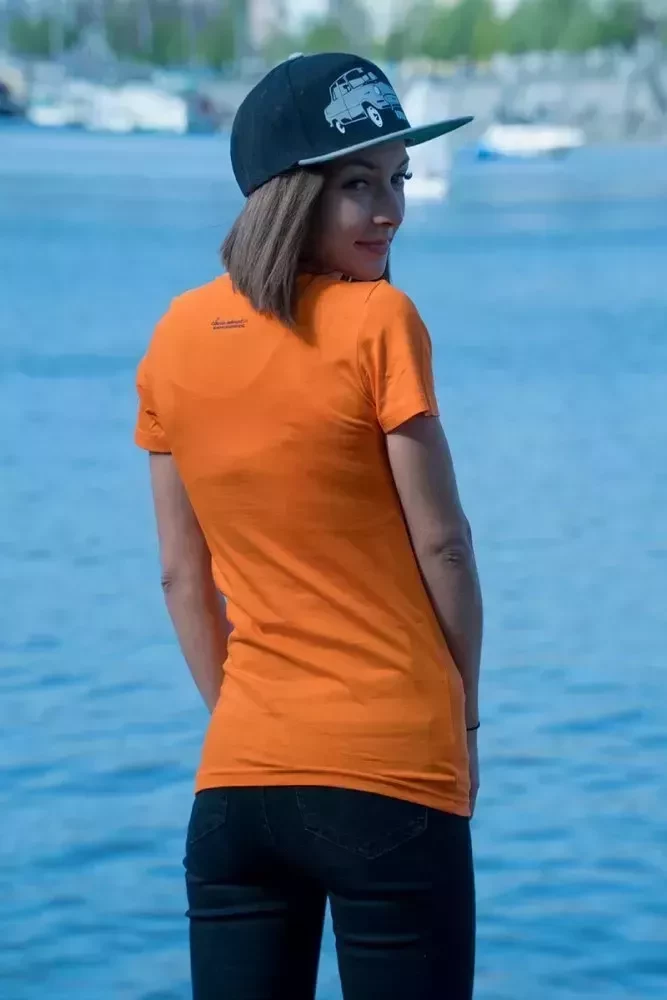 Oranžové dámské tričko se škodovkou 105/120