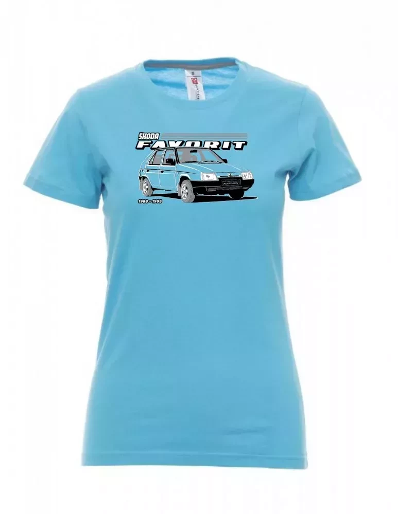 Atolově modré dámské tričko s favoritem