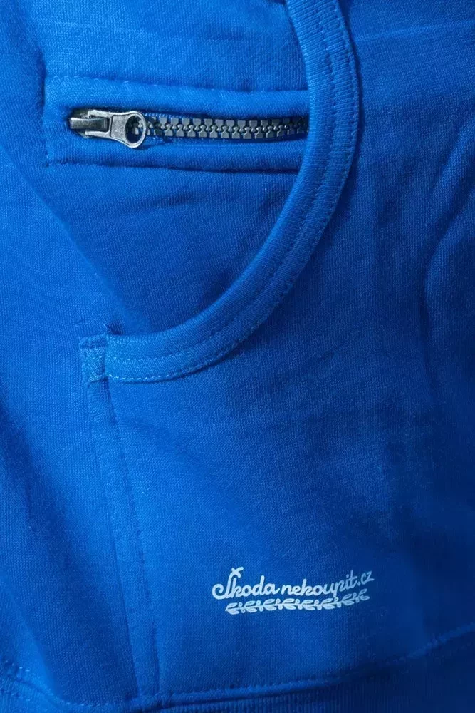 Modrá pánská mikina se škodovkou Felicia