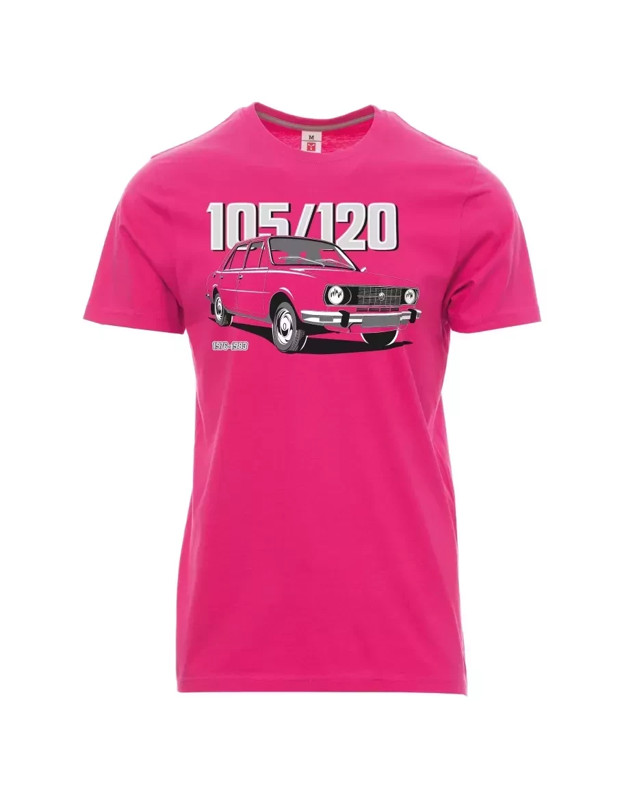 Růžové pánské tričko se škodovkou 105/120