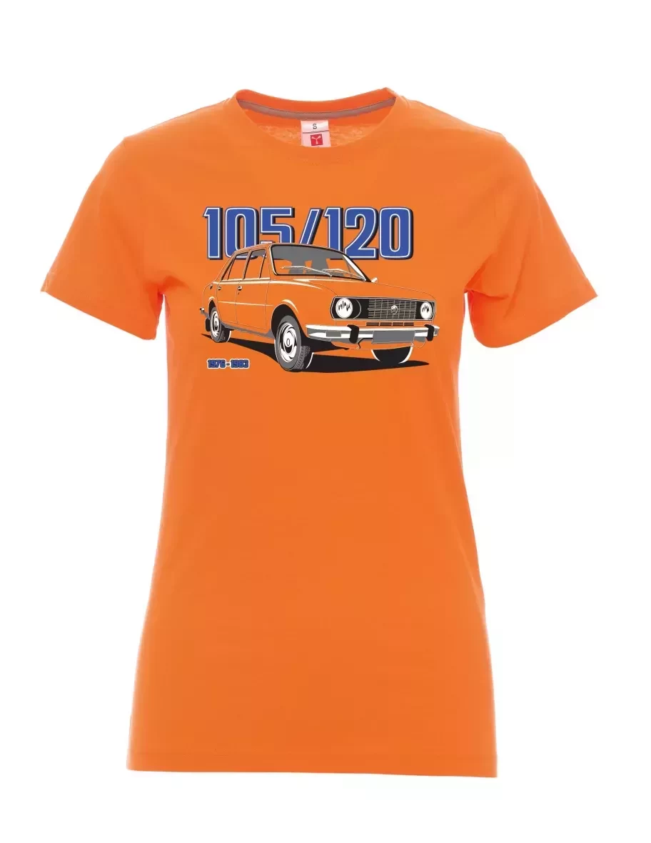 Oranžové dámské tričko se škodovkou 105/120