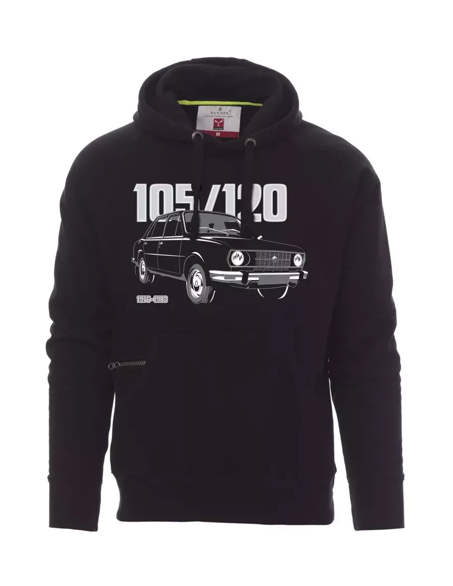 Černá pánská mikina se škodovkou 105/120
