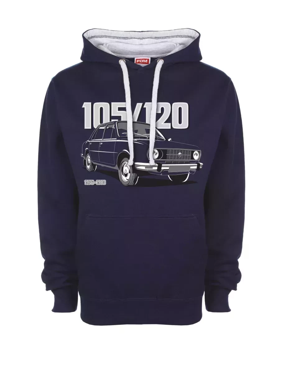 Šedo-námořnická mikina se škodovkou 105/120