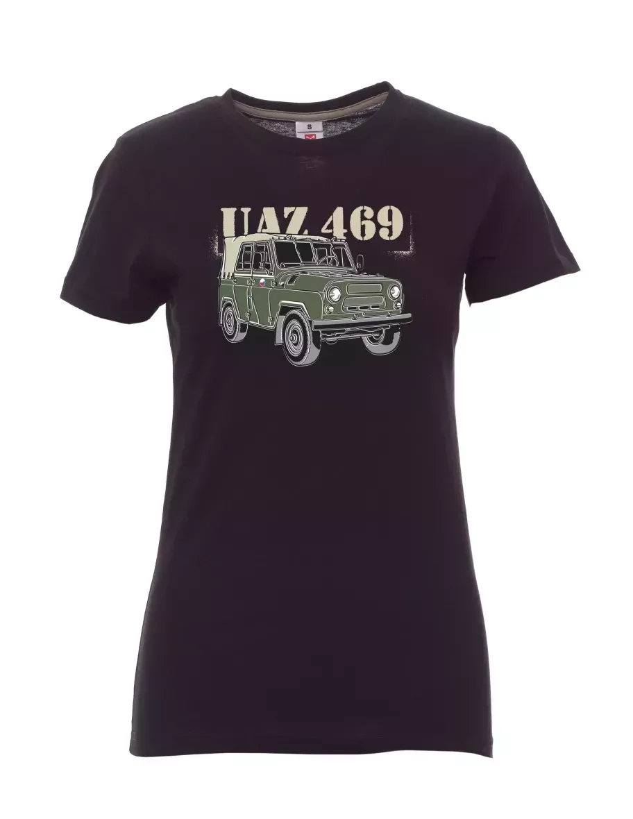 Černé dámské tričko UAZ 469 Česká vlajka