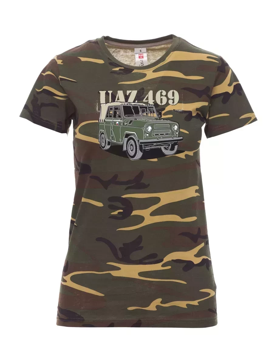 Maskáčové dámské tričko UAZ 469 Česká vlajka