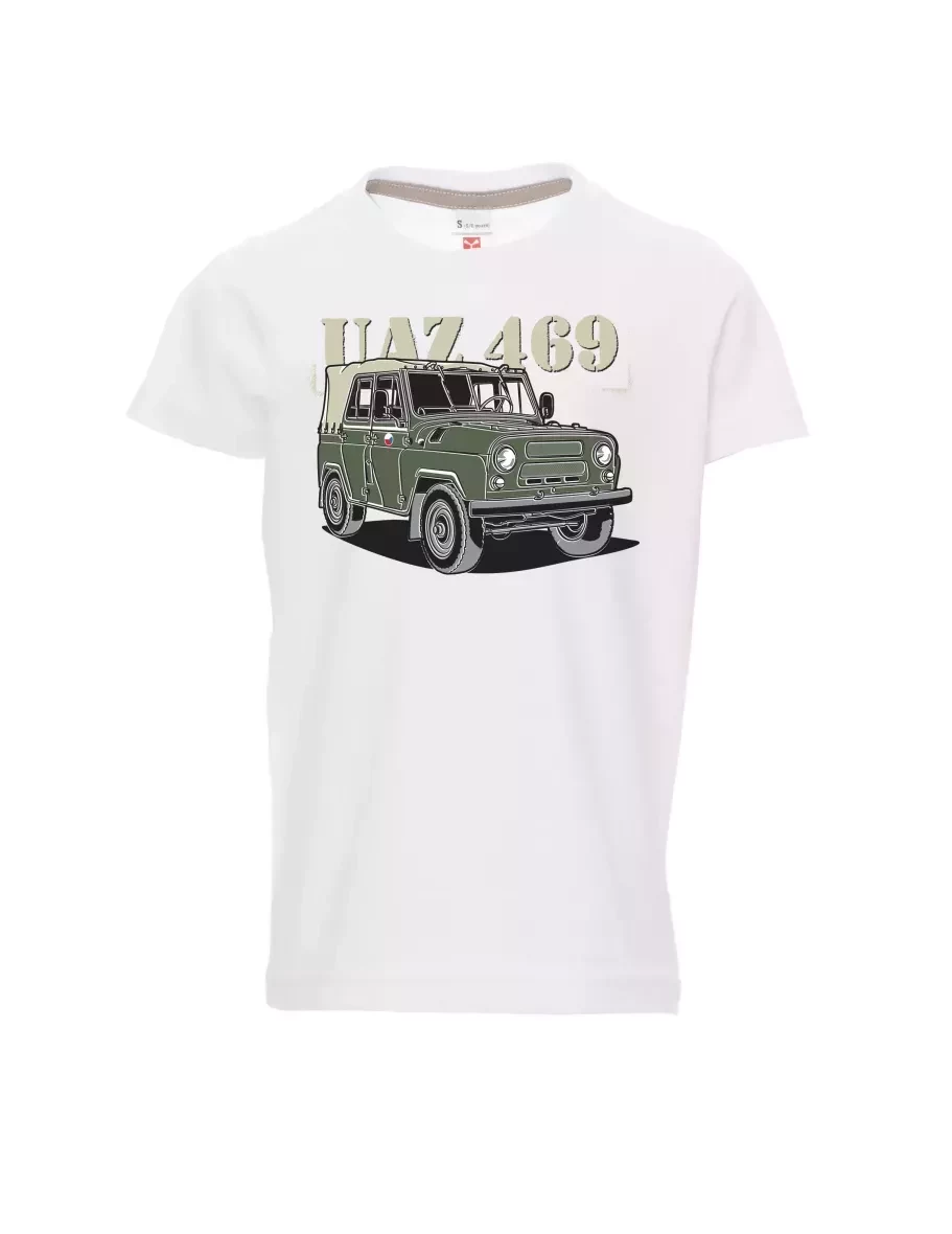 Bílé dětské tričko UAZ 469 Česká vlajka