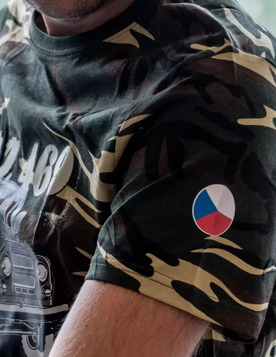 Maskáčové pánské tričko UAZ 469 Česká vlajka