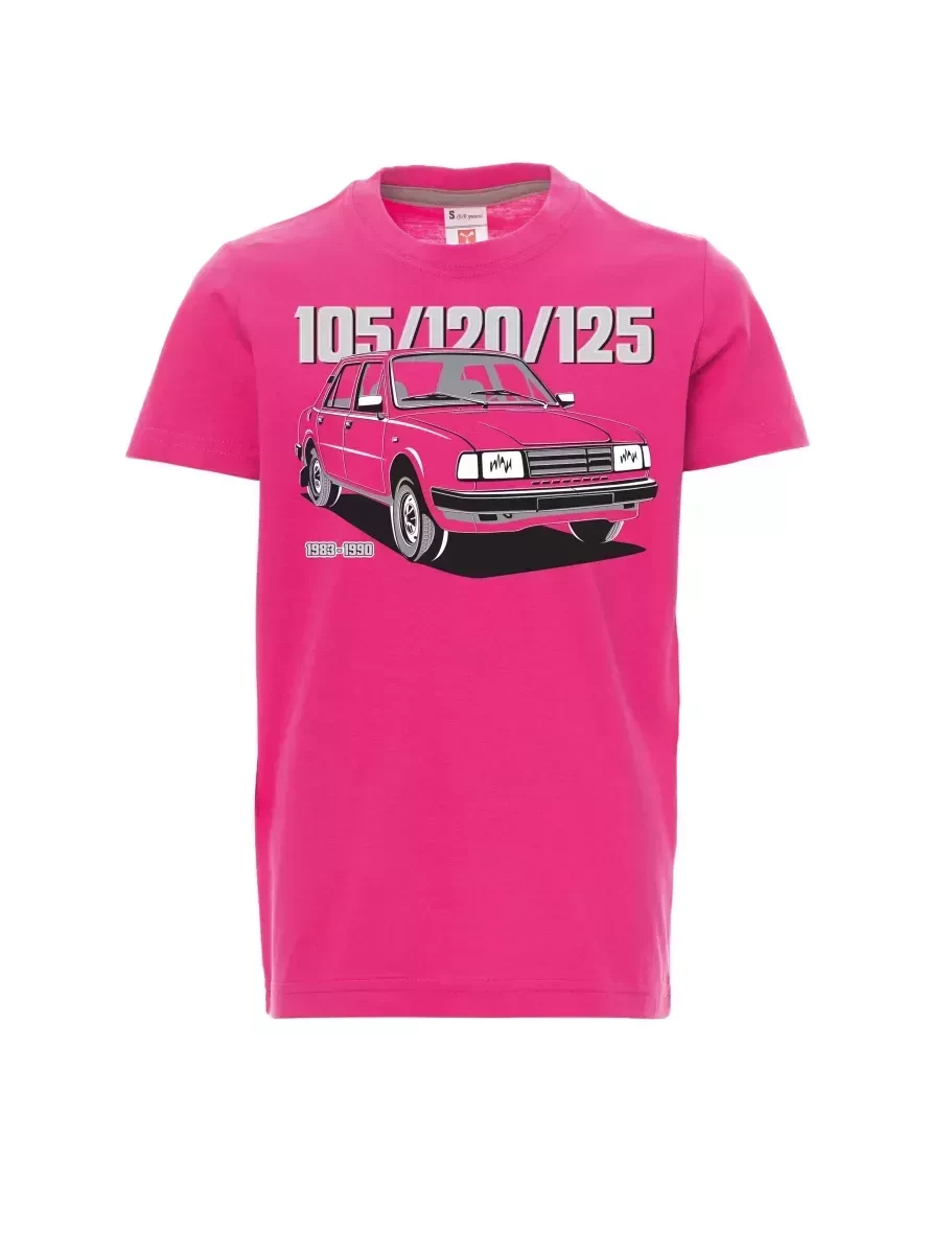 Růžové dětské tričko se škodovkou 105/120/125