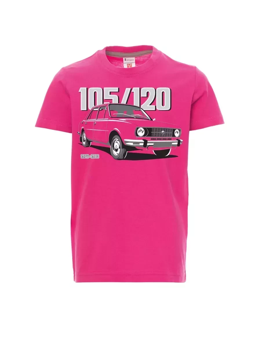 Růžové dětské tričko se škodovkou 105/120