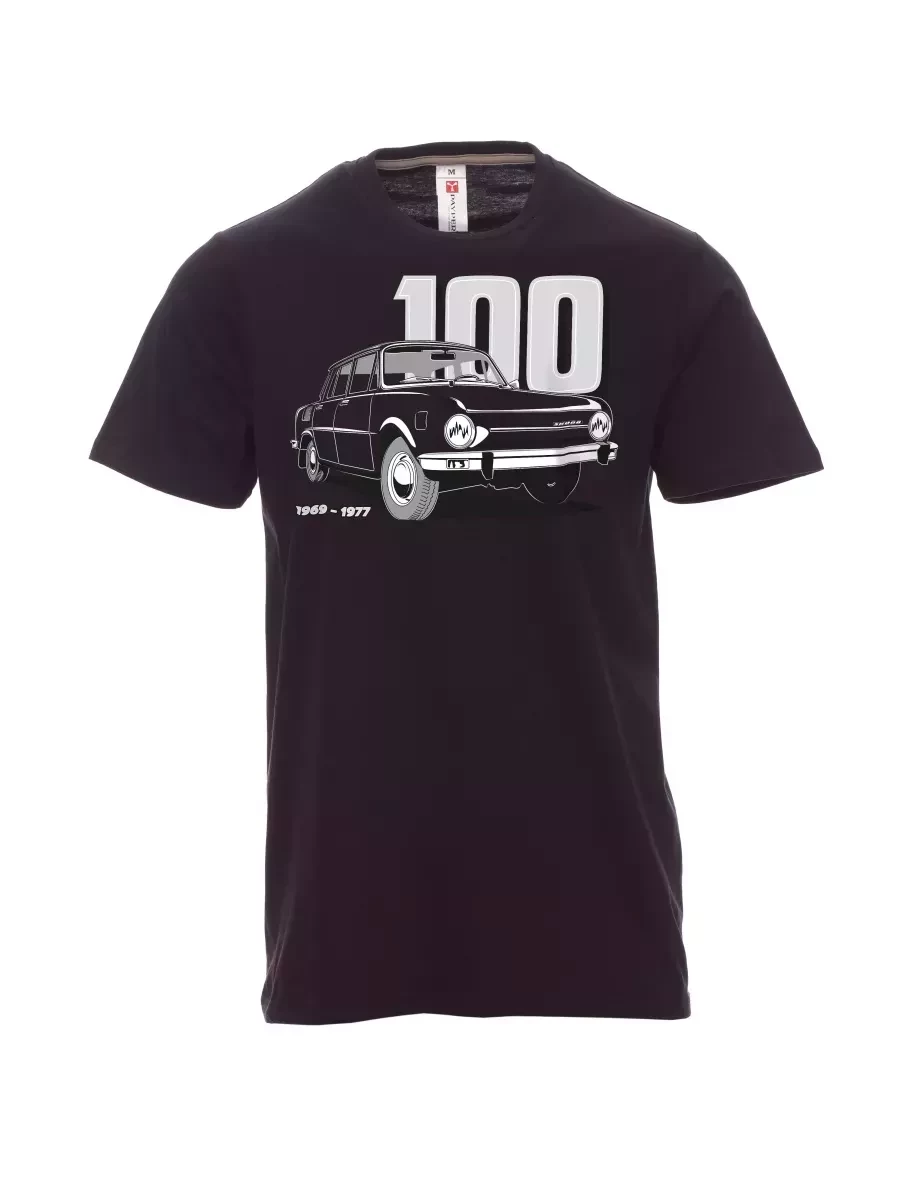 Černé pánské tričko se škodovkou 100
