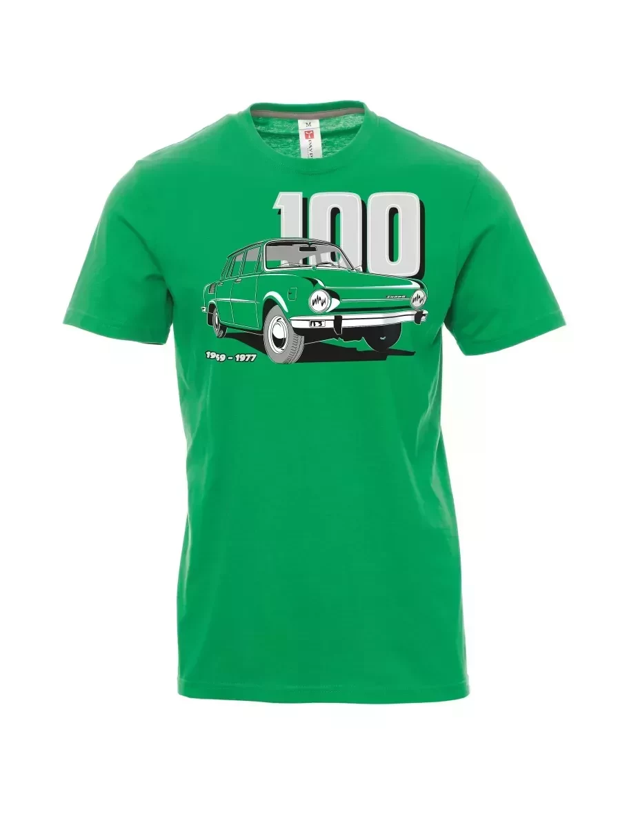 Zelené pánské tričko se škodovkou 100