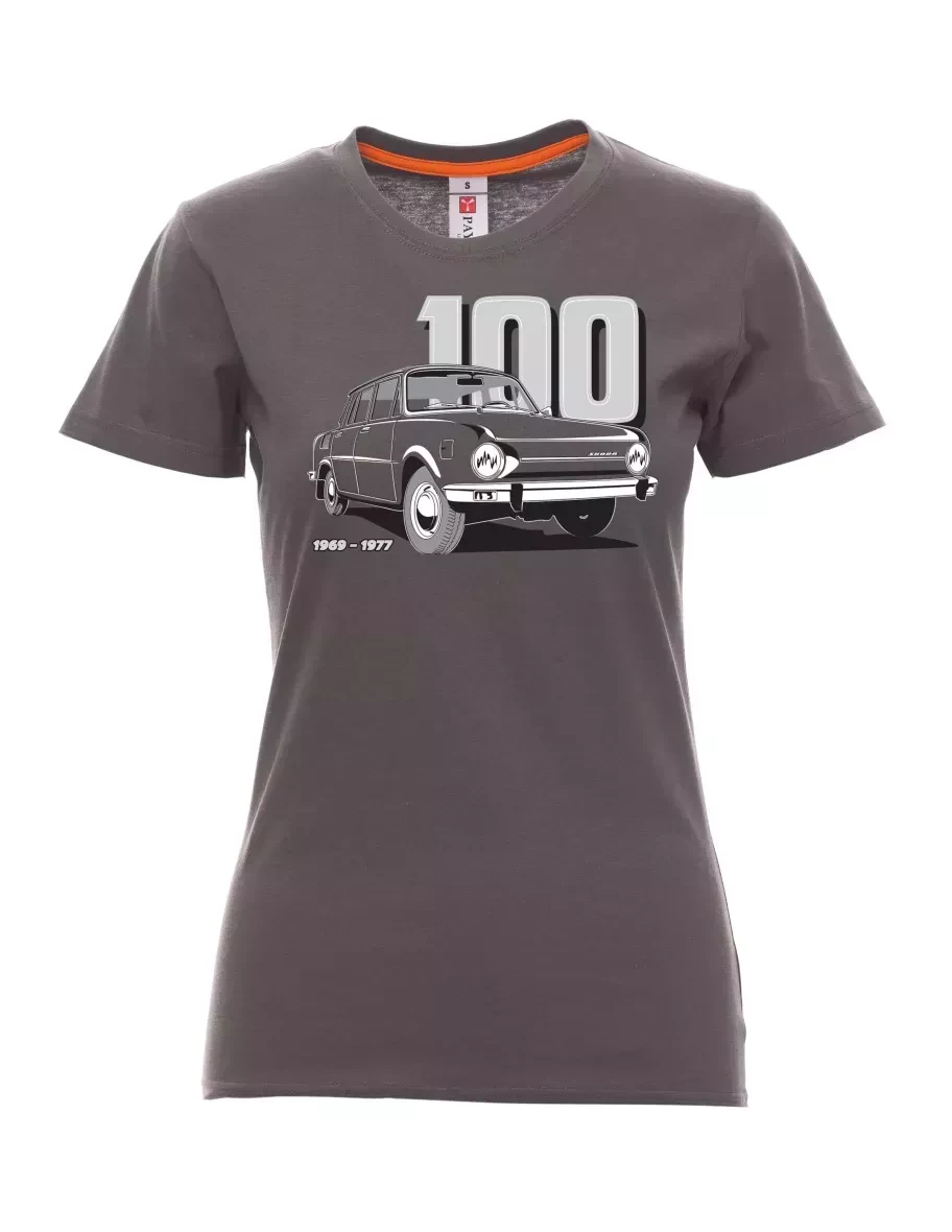 Kouřové dámské tričko se škodovkou 100