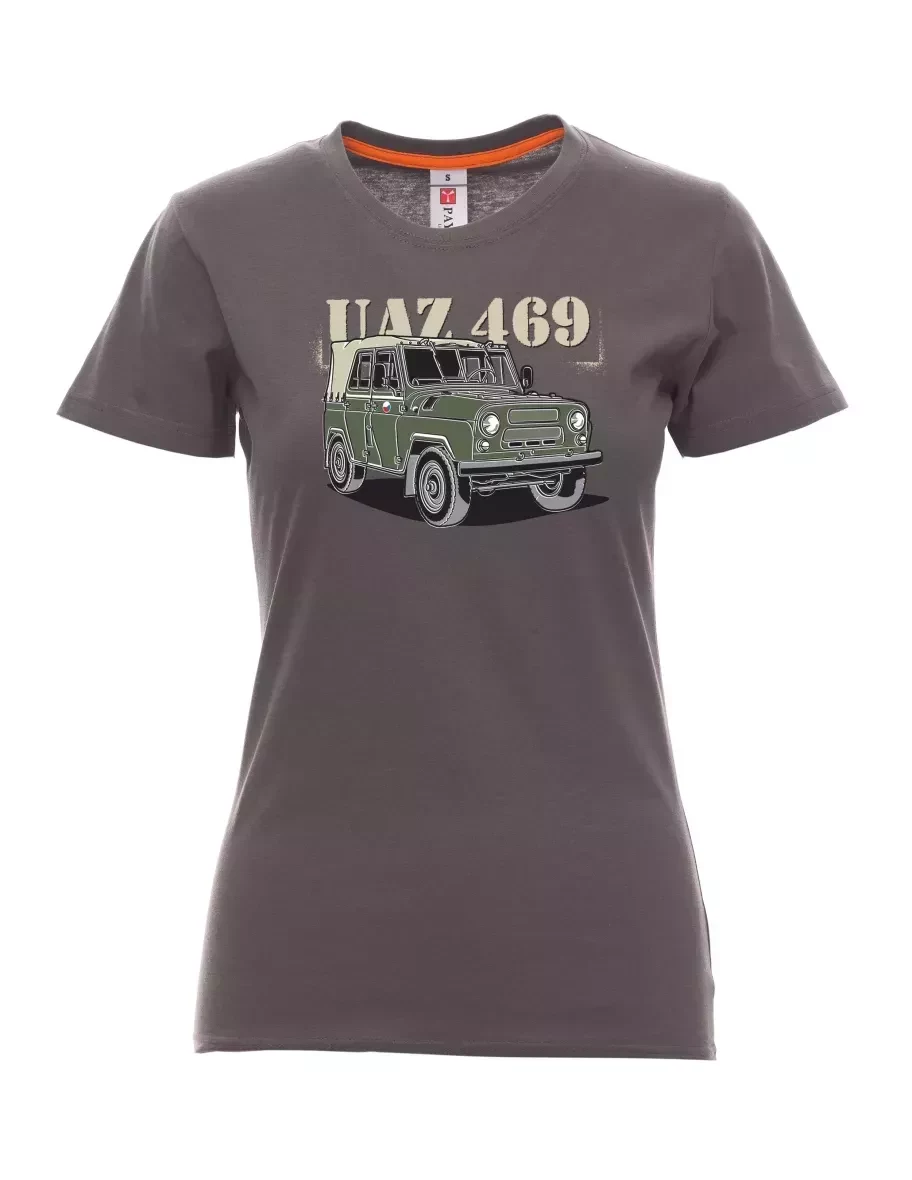 Kouřové dámské tričko UAZ 469 Česká vlajka