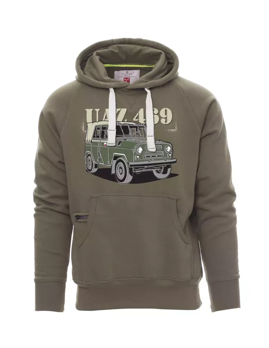 Khaki pánská mikina UAZ 469 Česká vlajka